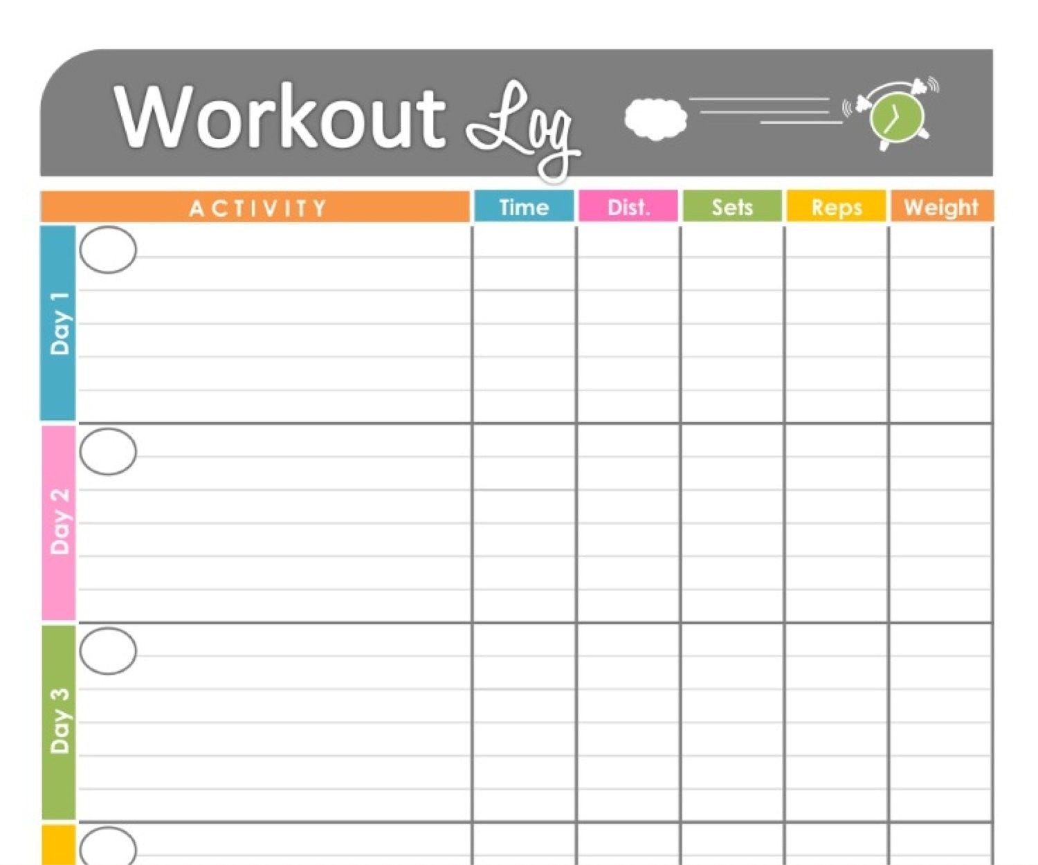 Free Printable Workout Schedule