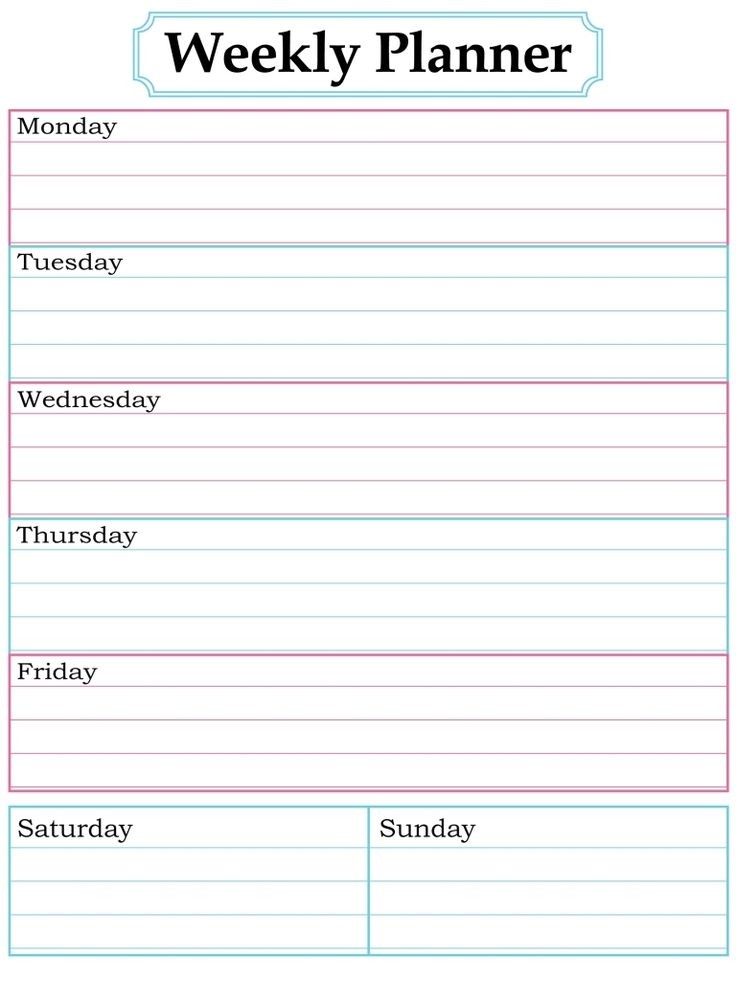 Best 25 Weekly calendar template ideas on Pinterest