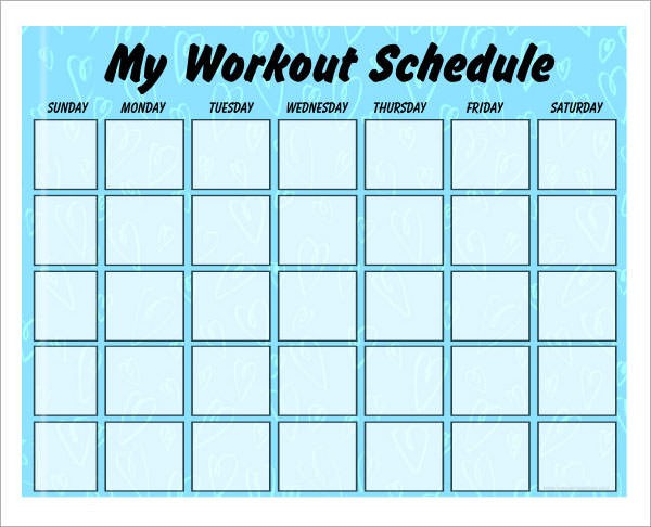 4 Sample Workout Schedule 4 Documents in Excel PDF