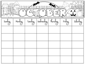 Free Blank Monthly Calendars Editable by Primary