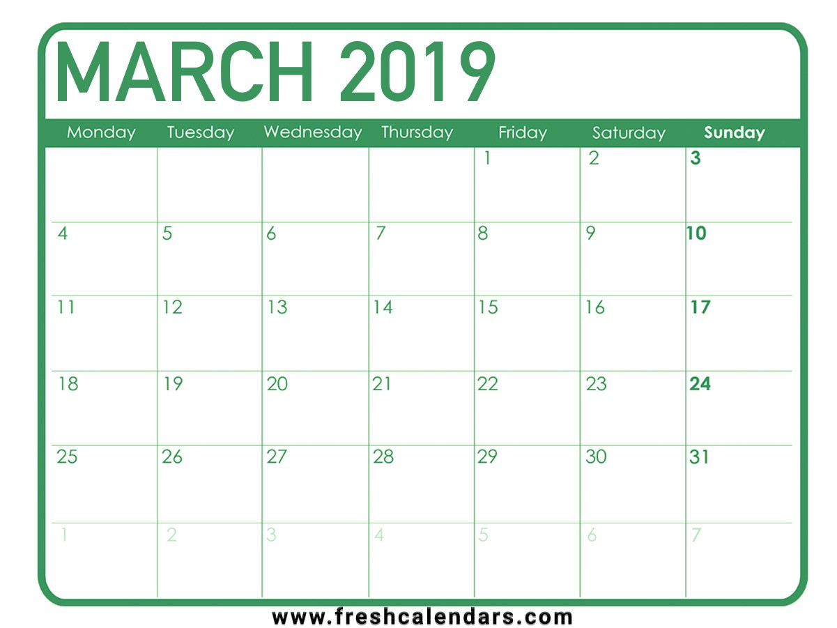 March 2019 Calendar Printable Fresh Calendars