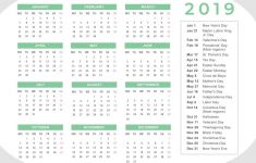 Printable 2019 Calendars with Holidays 2019 Printable Calendars [monthly with Holidays Yearly
