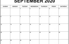Printable September 2020 Calendar September 2020 Calendar