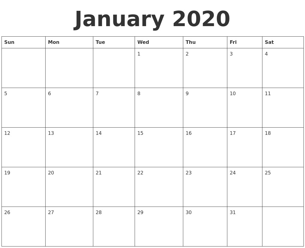 July 2019 Blank Calendar
