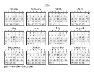 2020 e Page Calendar
