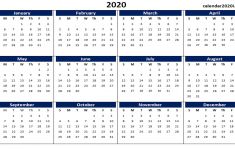 2020 Printable Calendar Word 2020 Calendar Printable Template Holidays Word Excel