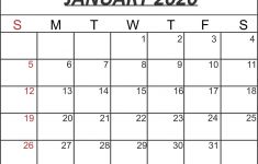 Calendar January 2020 Printable Free January 2020 Printable Calendar Template In Pdf Word