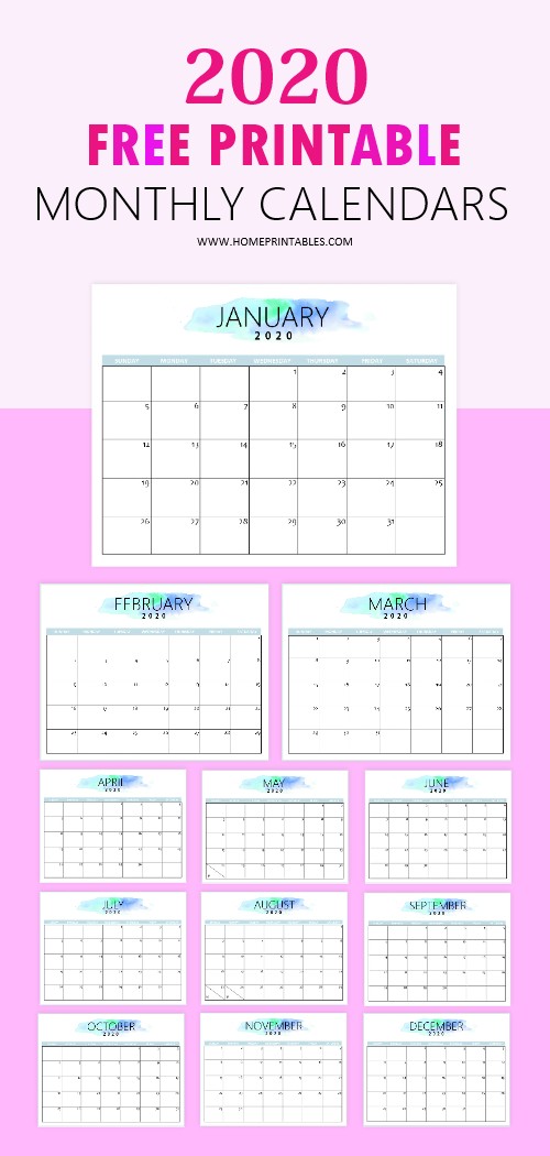 Free 2020 Calendar Printable Simple and Very Pretty
