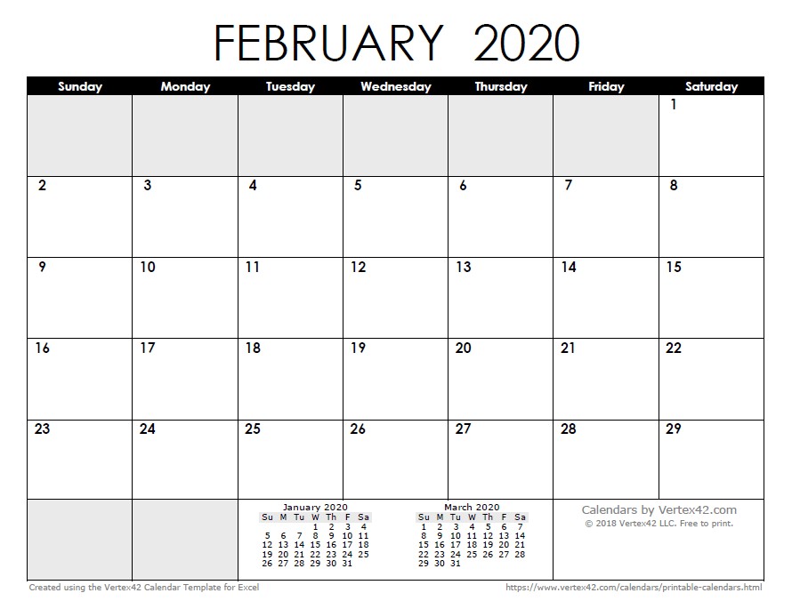 2020 Calendar Templates and