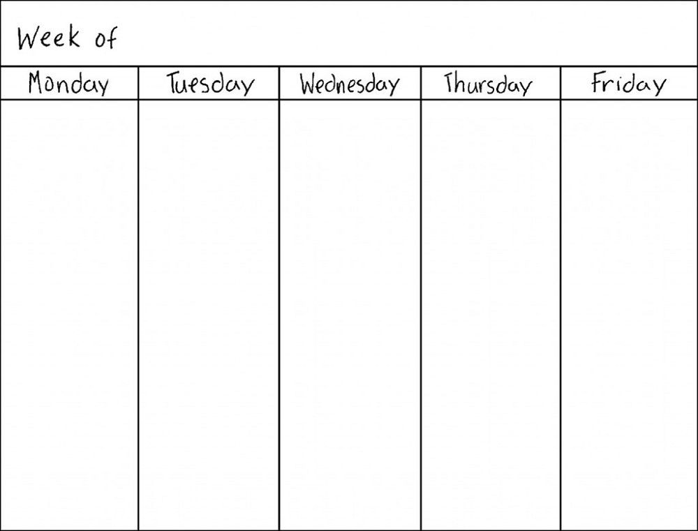Blank Weekly Calendars Printable