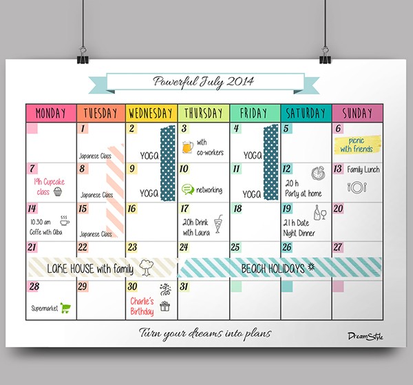 Calendar Monthly Planner Free Printable on Behance