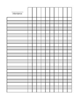 Blank Attendance Sheet by Crafty Aquarius Design