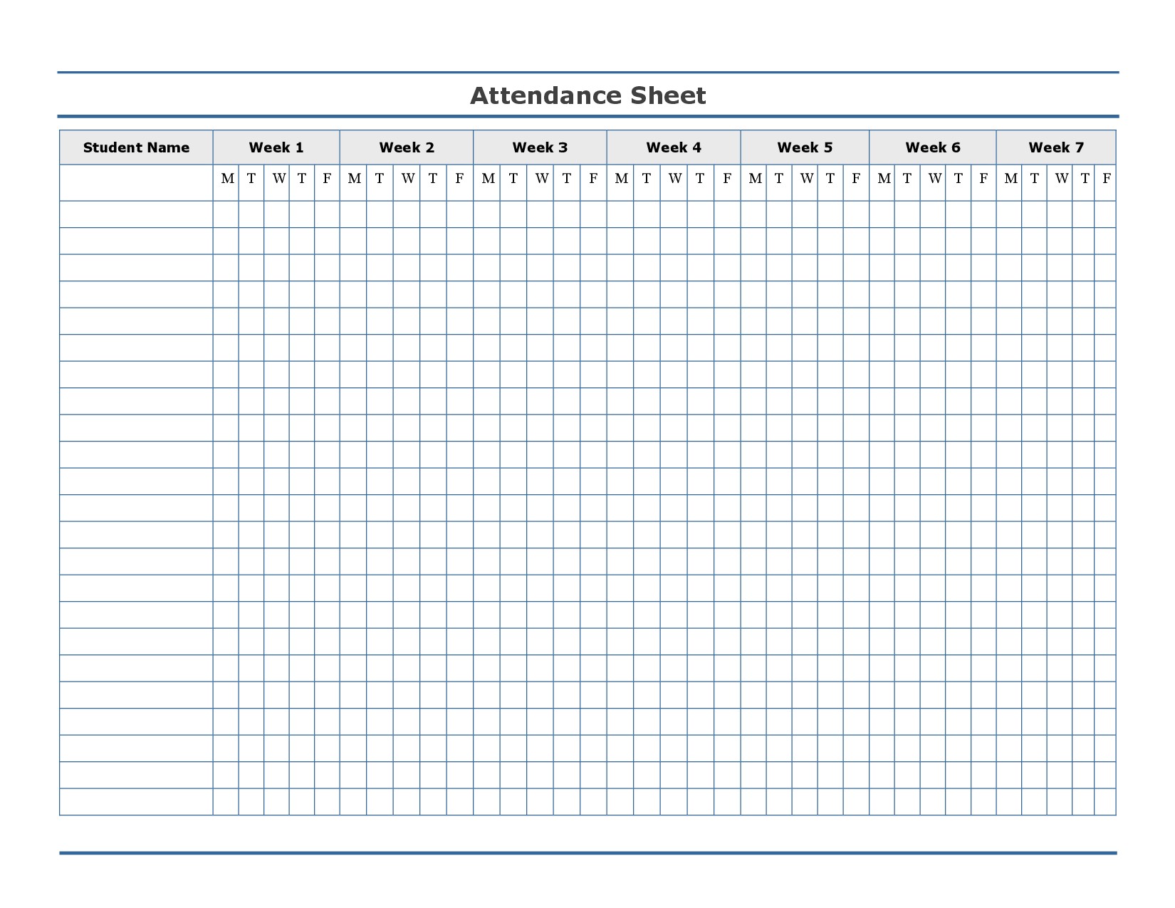 Free Printable Attendance Sheet Template …