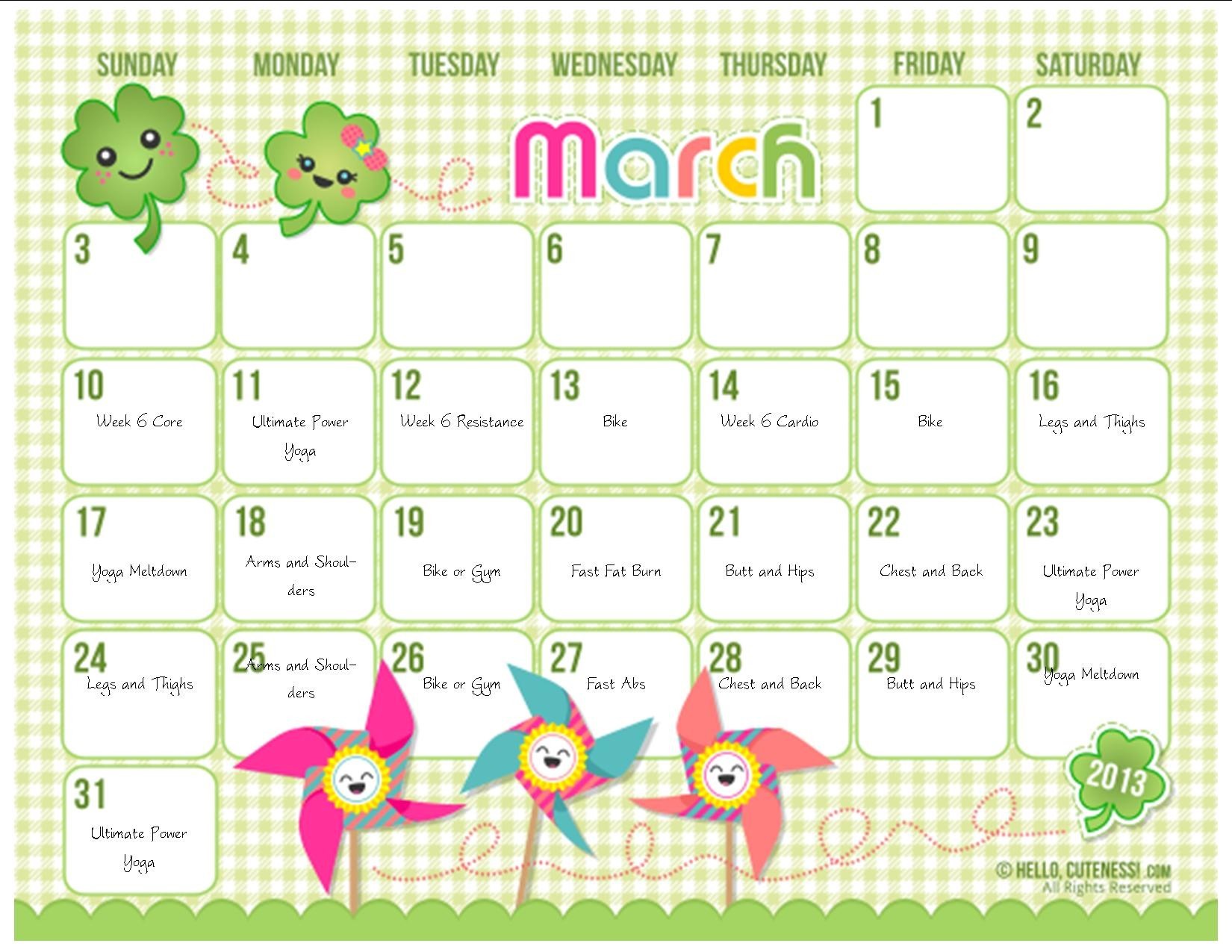March Calendar for Kids