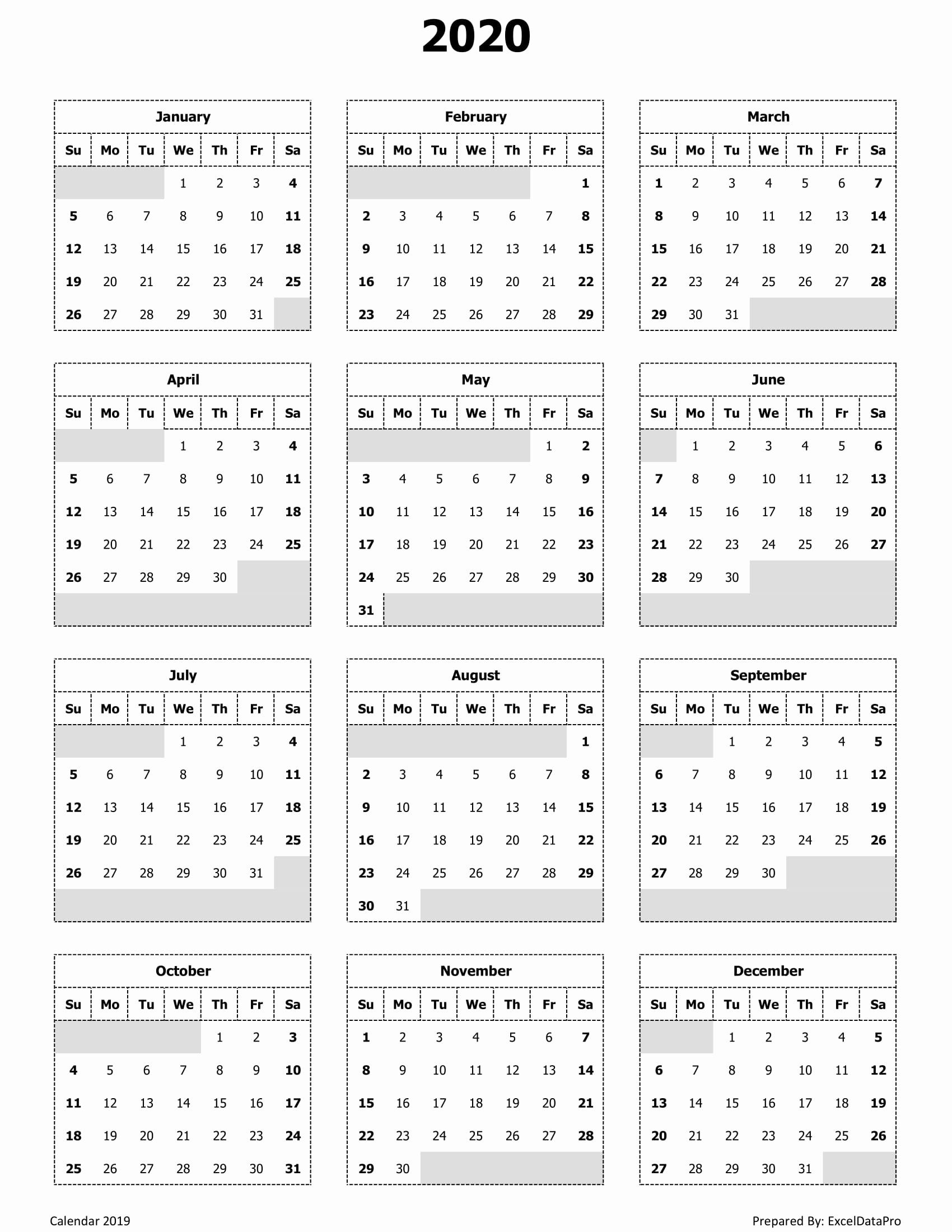Printable Calendar Pdf in 2020