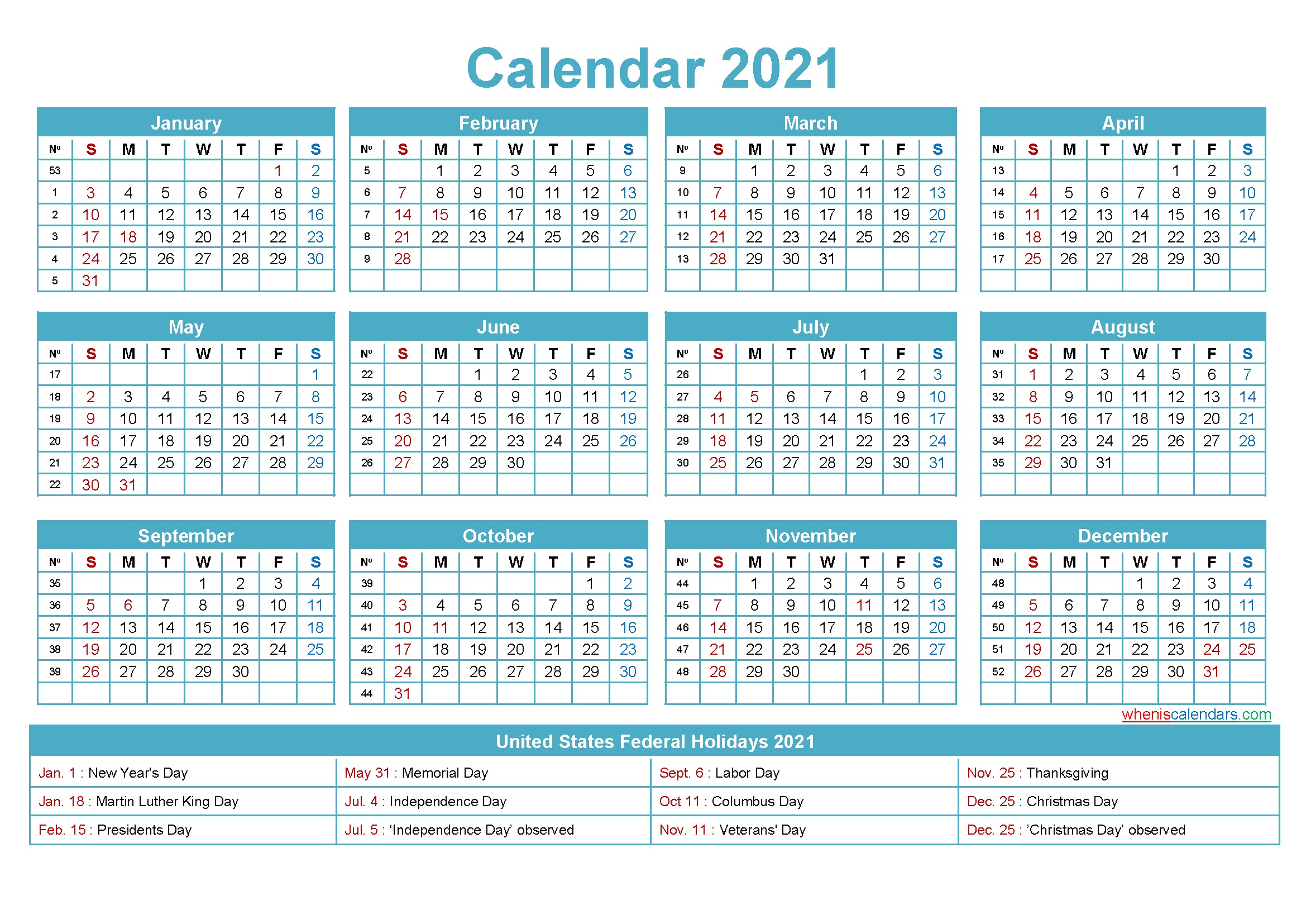 Mini Desk Calendar 2021 Free Printable – Free 2020 and 2021