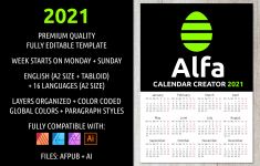 Editable Calendar 2021 Broadcast Calendar for All Users Alfa Calendar Creator 2021