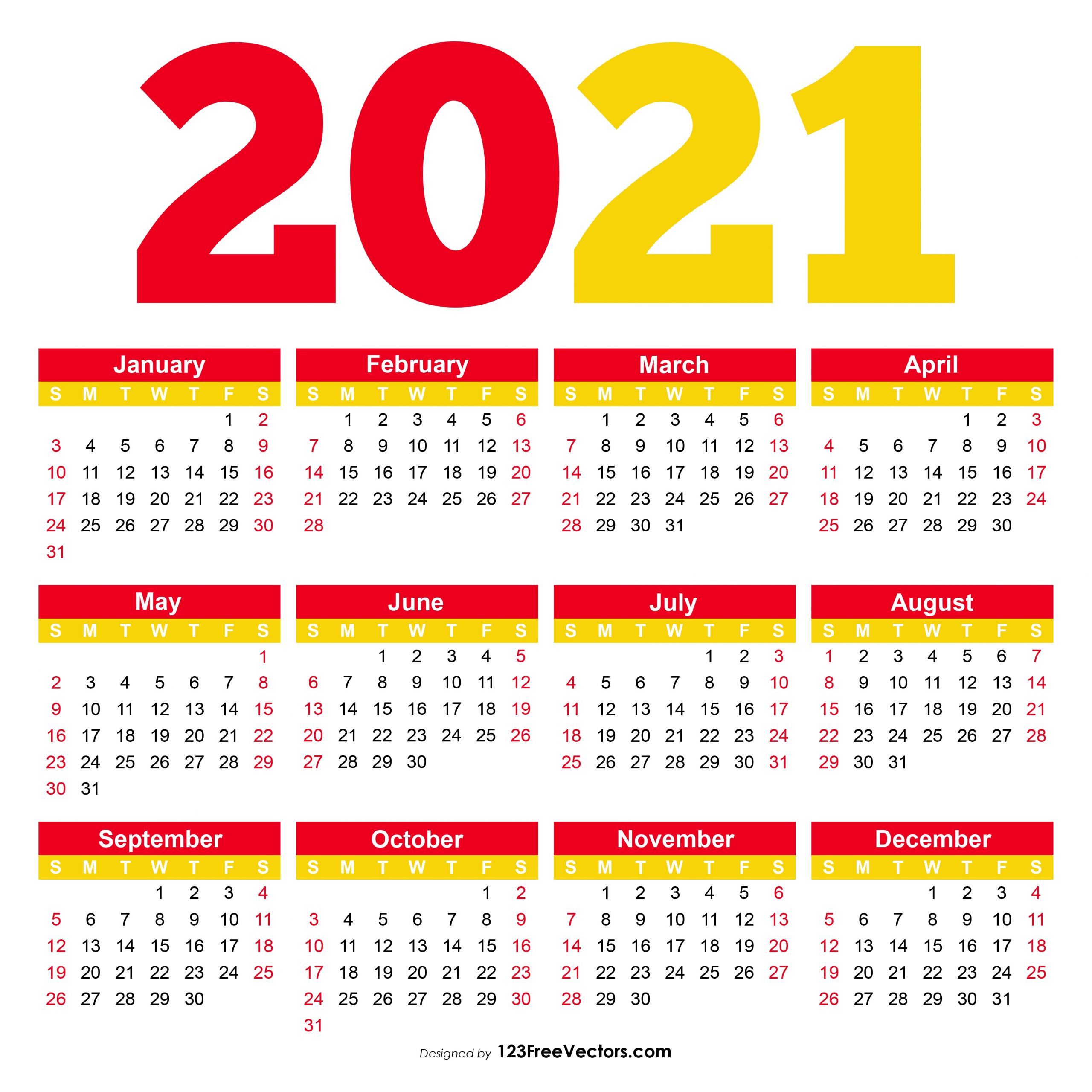 Free Printable Calendar 2021 Pdf