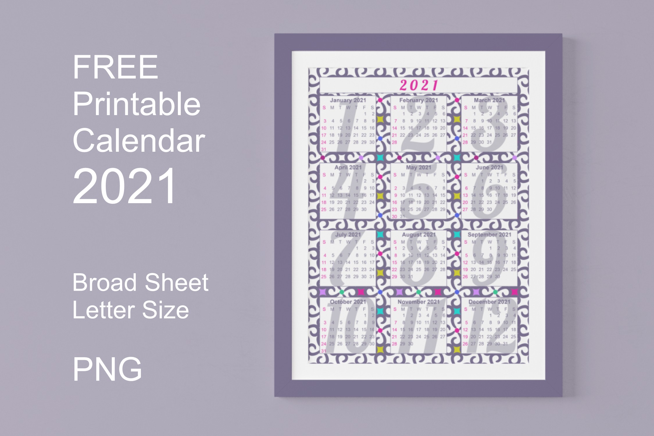 Calendar 2021 Printables Graphic by printt hang