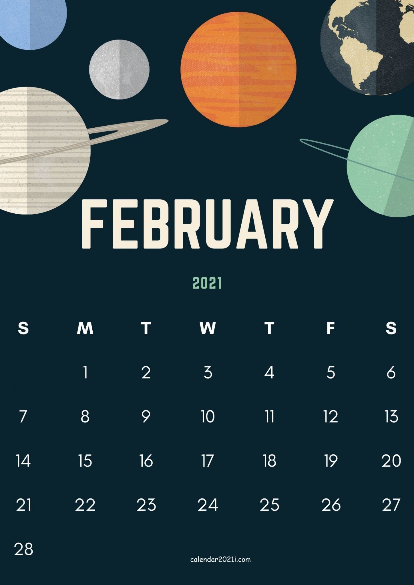 February 2021 Cute Calendar Design in 2020