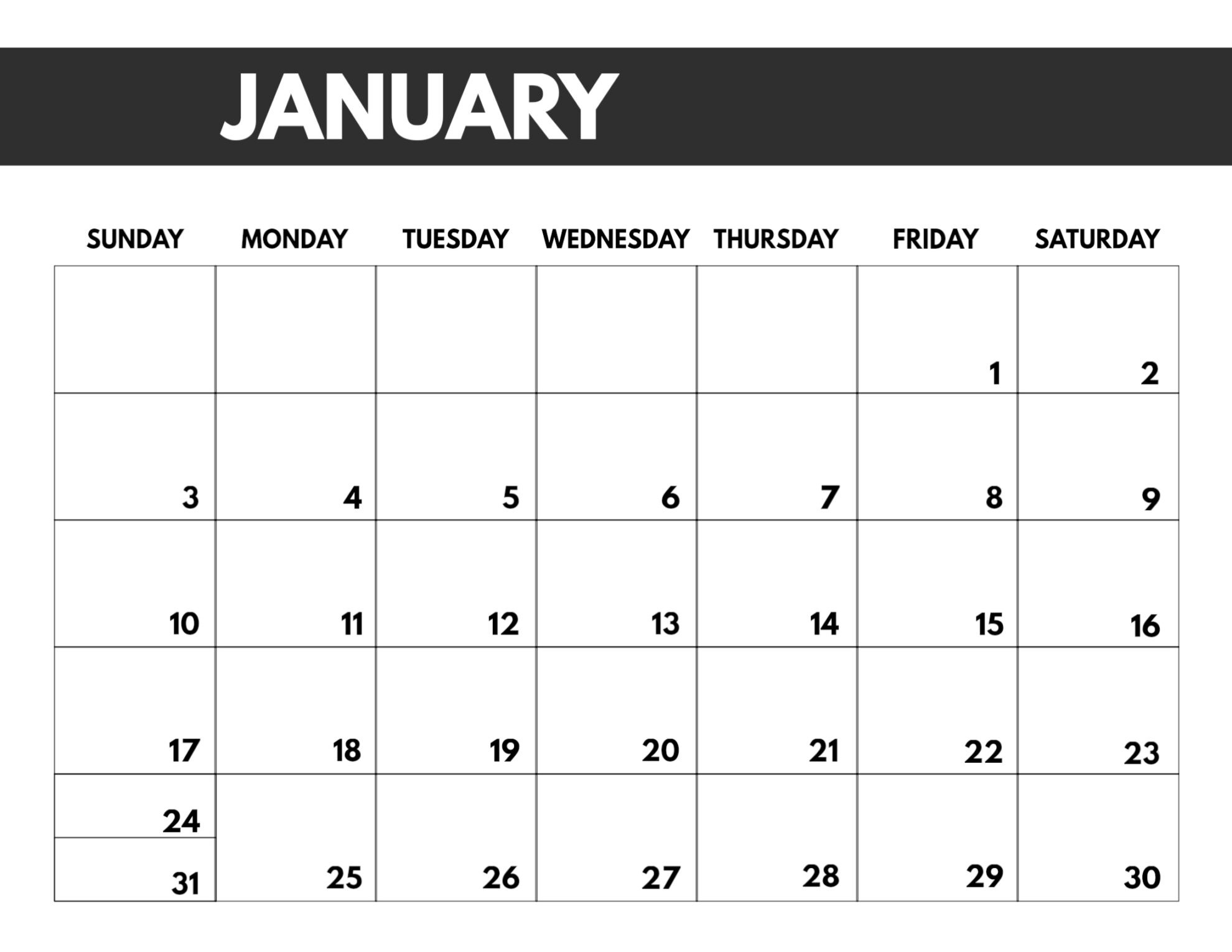 2021 Free Monthly Calendar Templates