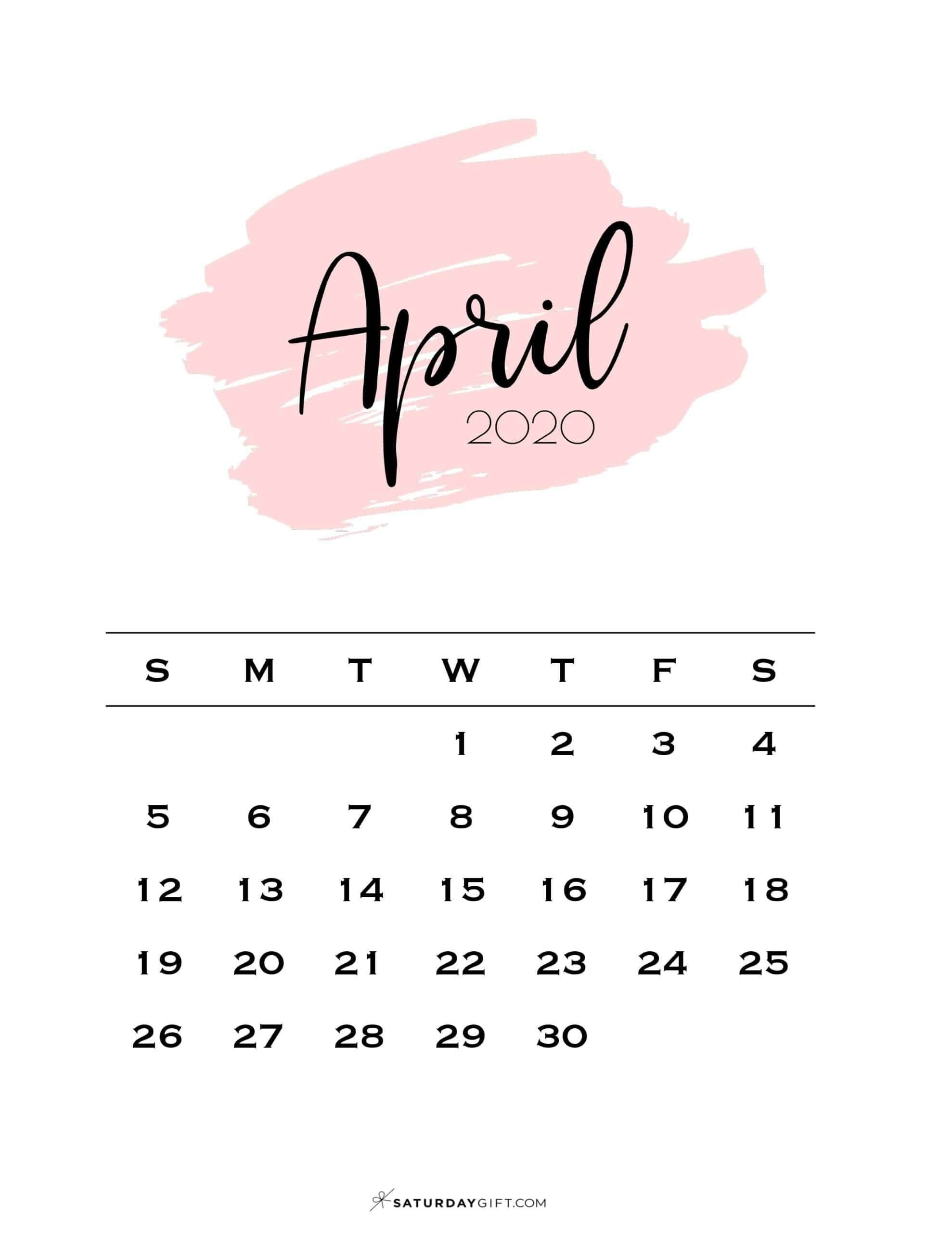 Cute & Free Printable April 2021 Calendar
