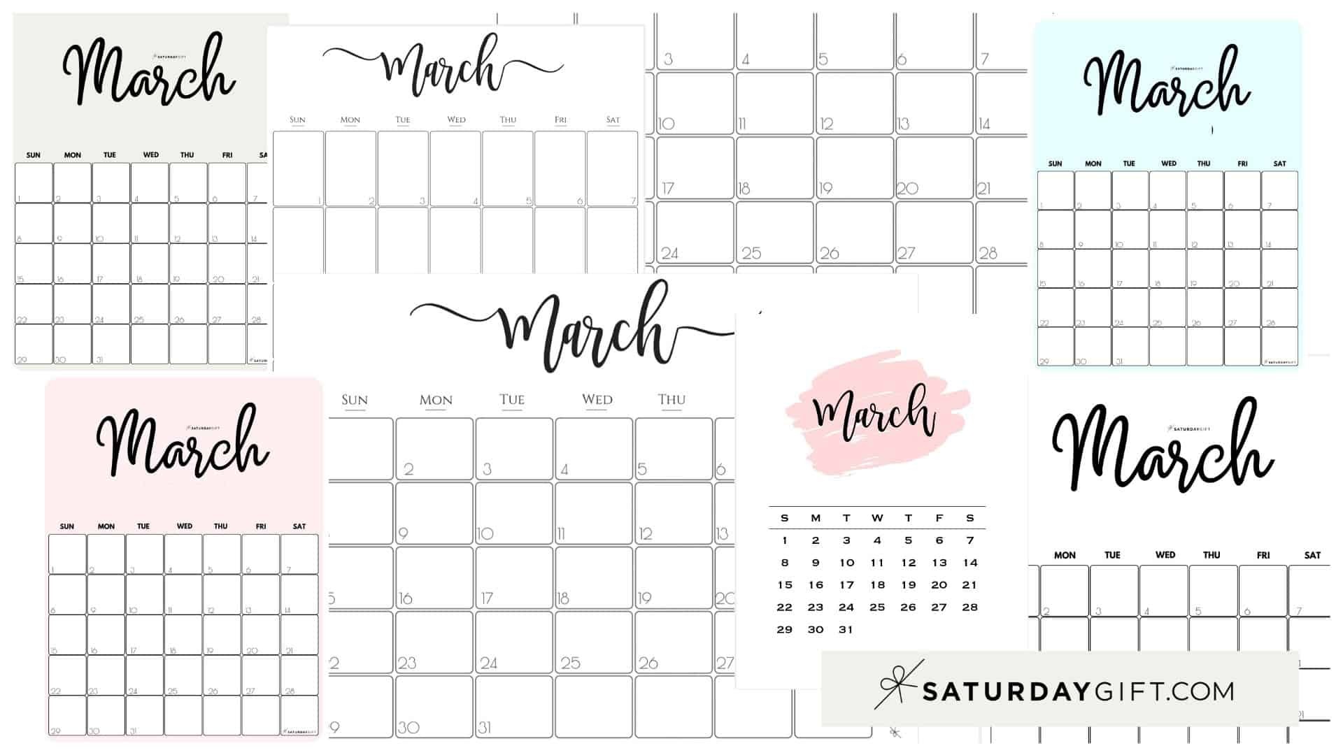 Cute & Free Printable March 2021 Calendar
