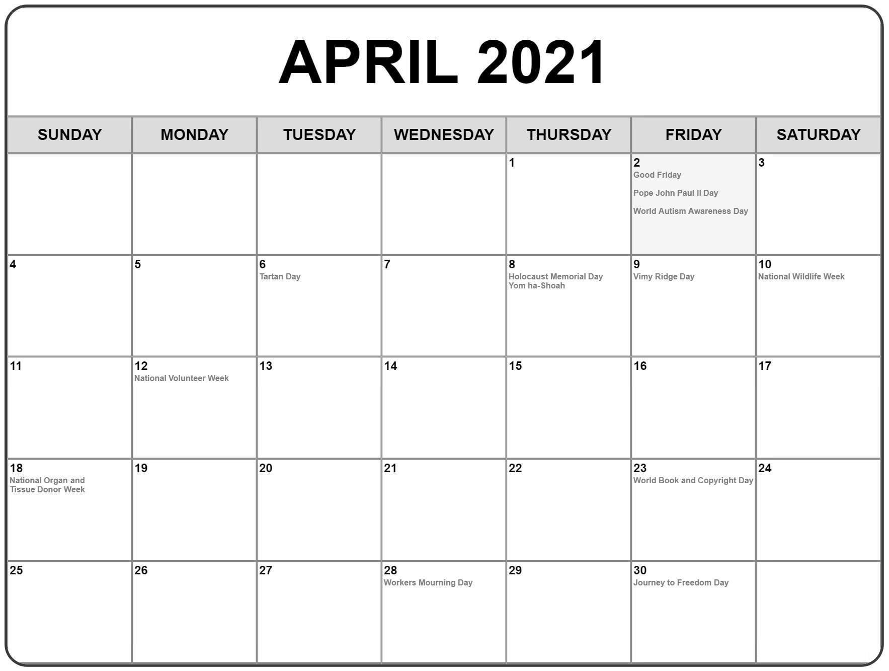 April 2021 Calendar With Festivals Free Printable Calendar