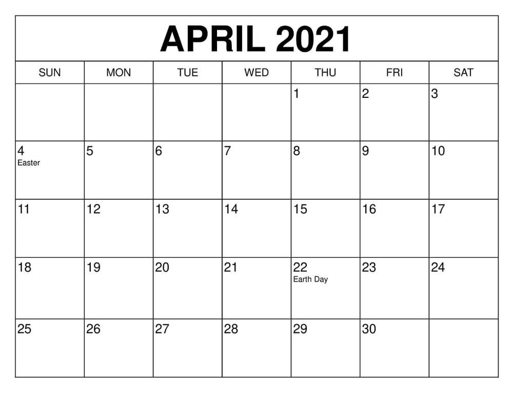 April 2021 Calendar With Festivals Printable Calendar