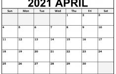 Blank Calendar April 2021 Printable April 2021 Calendar Templates