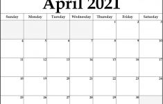 Blank Calendar for April 2021 April 2021 Calendar Printable Template In Pdf Word Excel