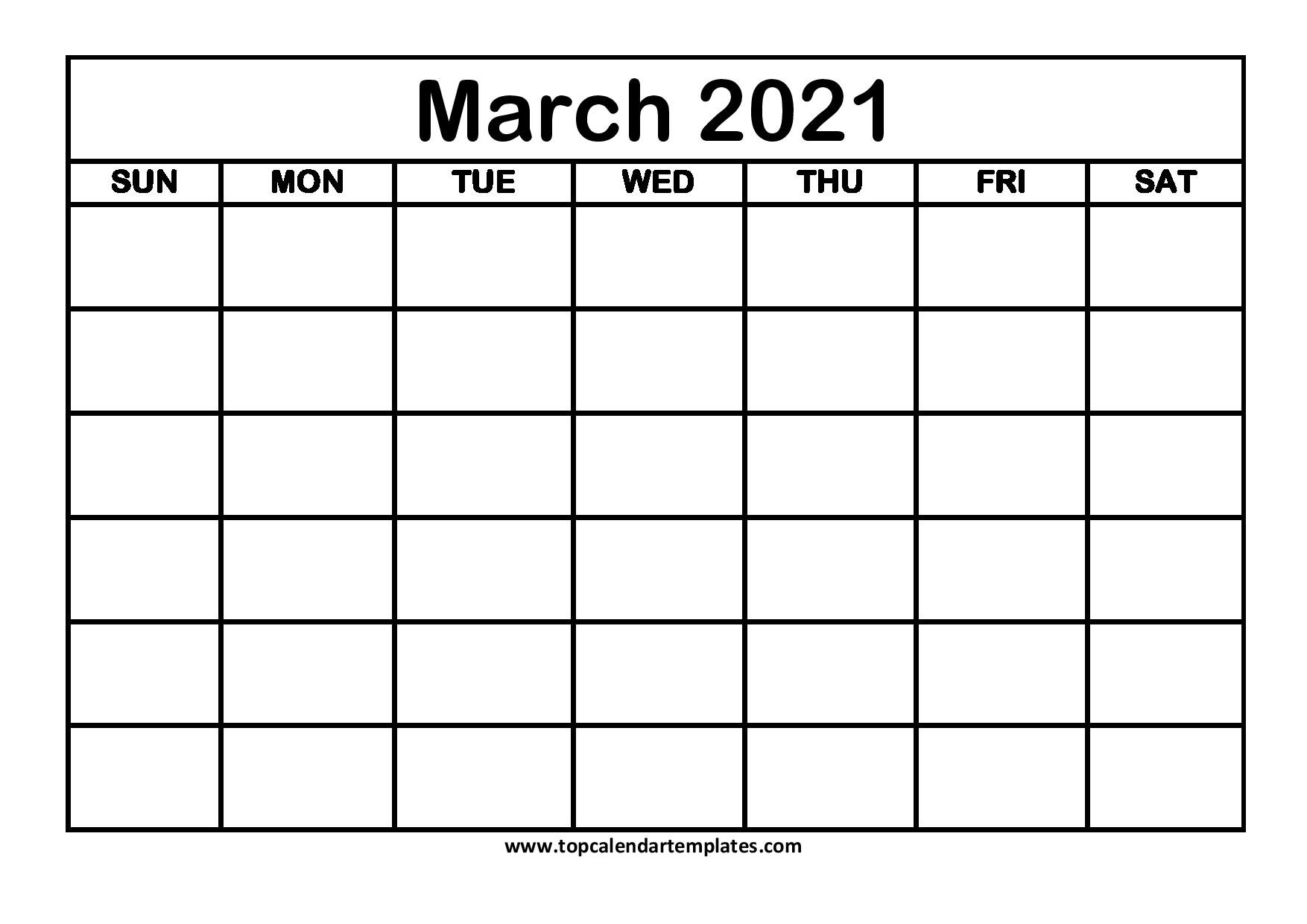 Free March 2021 Printable Calendar in Editable Format