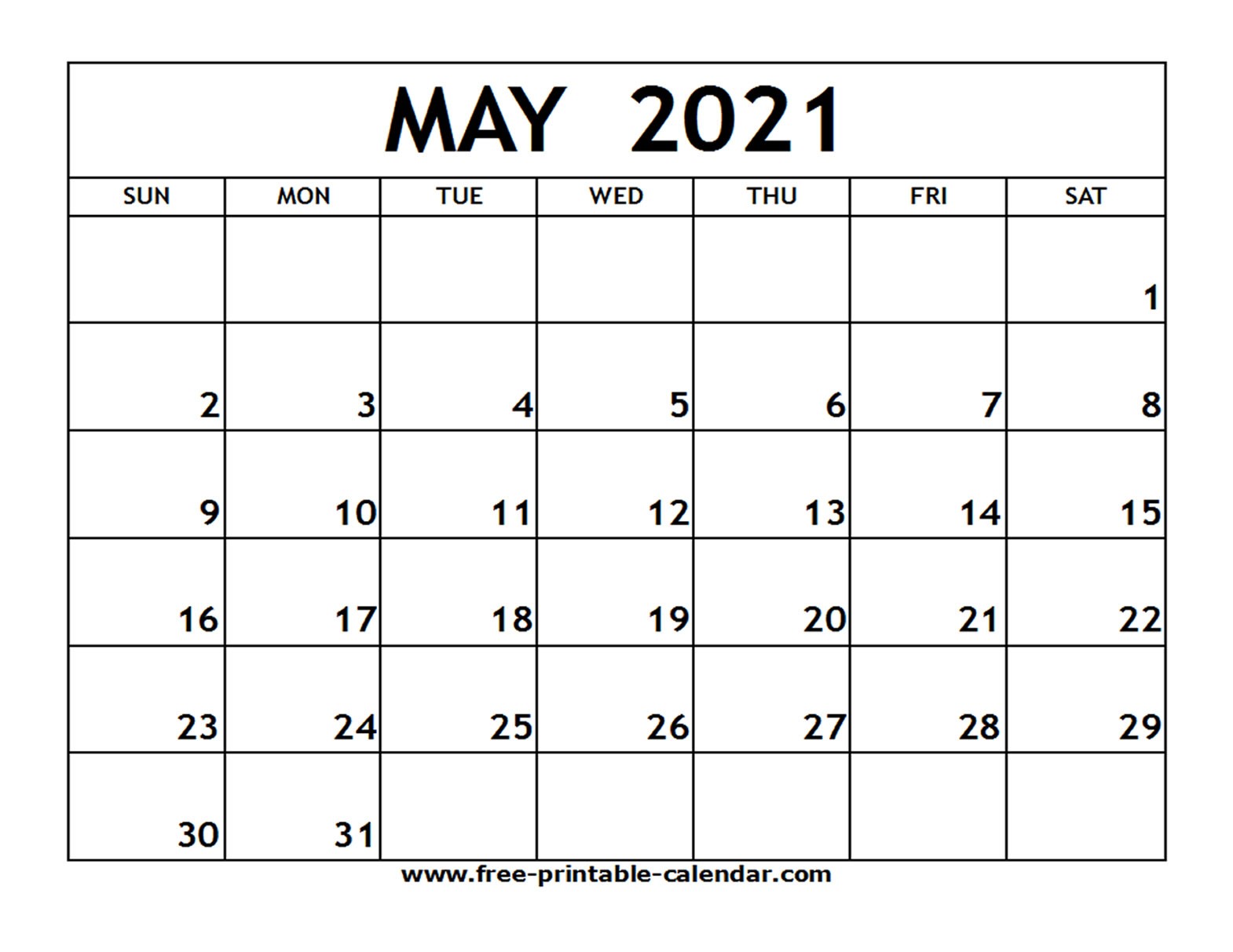 Calendar Template April May 2021