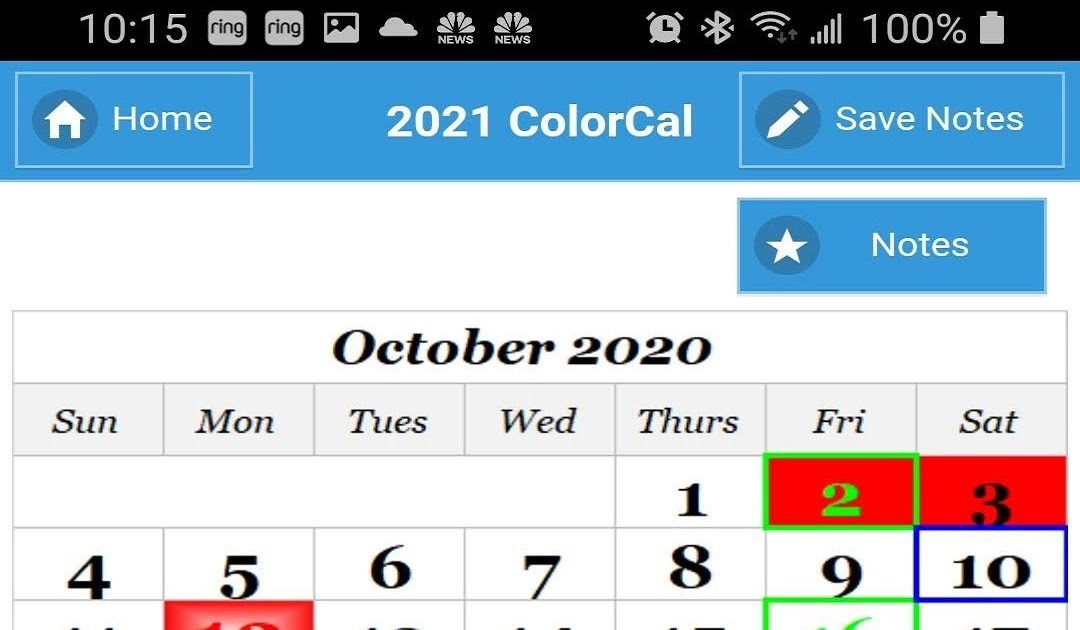 Usps Color Coded Calendar 2021