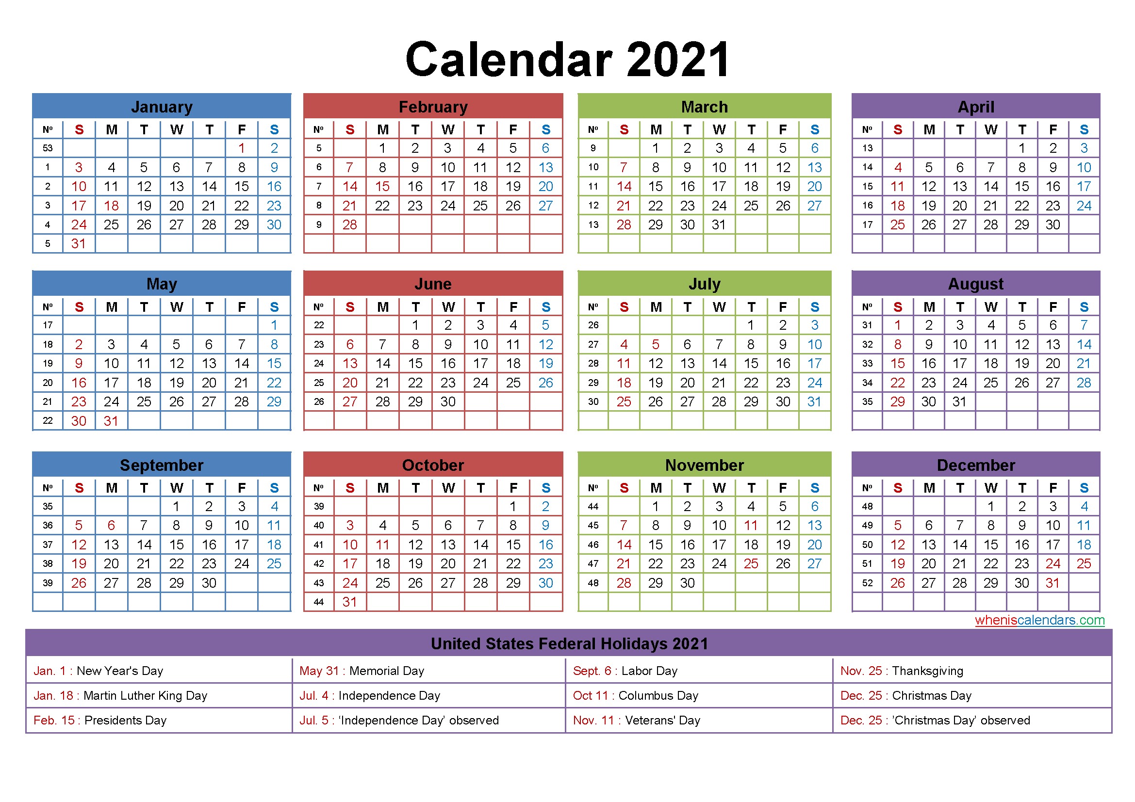 Free Editable Calendar Template 2021 Template No ep21y24