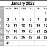 Online Printable Calendar 2022